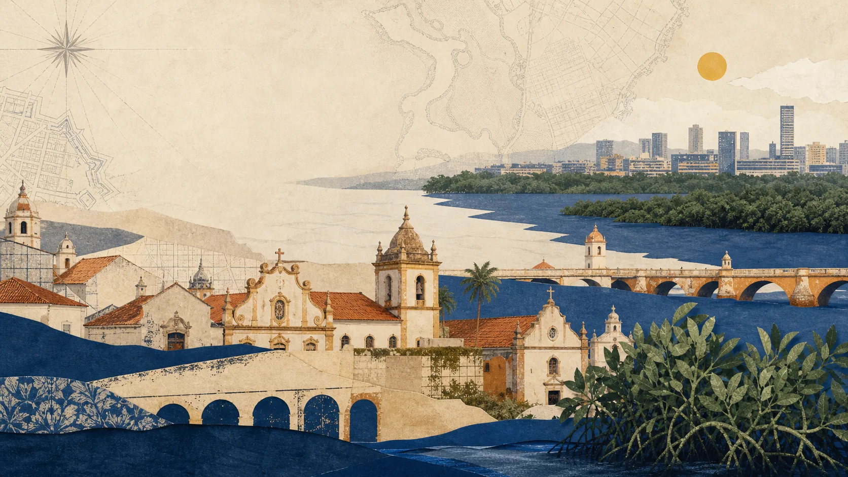 Ilustração editorial do Meu Recife