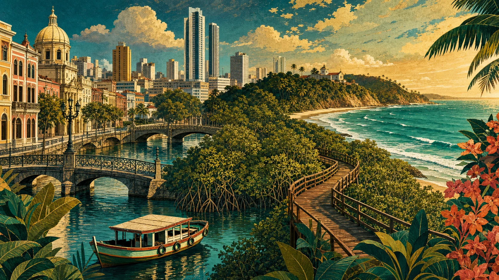 Ilustração editorial do Meu Recife