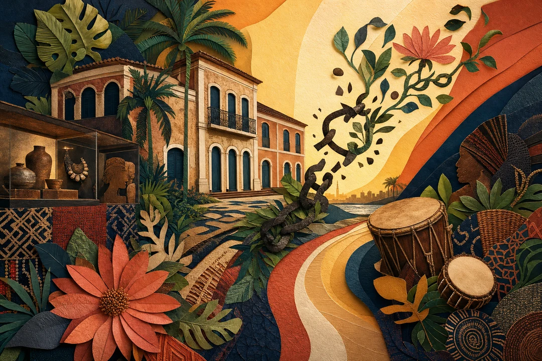 Museu da Abolição — Centro de Referência da Cultura Afro-Brasileira — Ilustração editorial autoral do Meu Recife — não é fotografia documental.