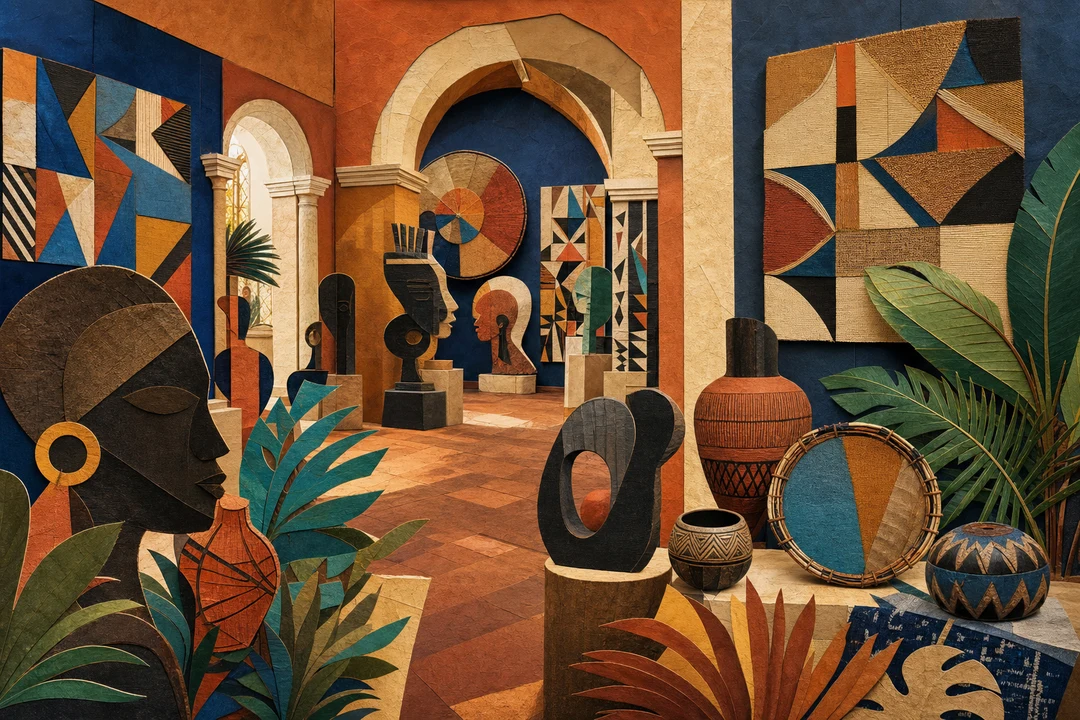 Museu de Artes Afro-Brasil Rolando Toro — Ilustração editorial autoral do Meu Recife — não é fotografia documental.