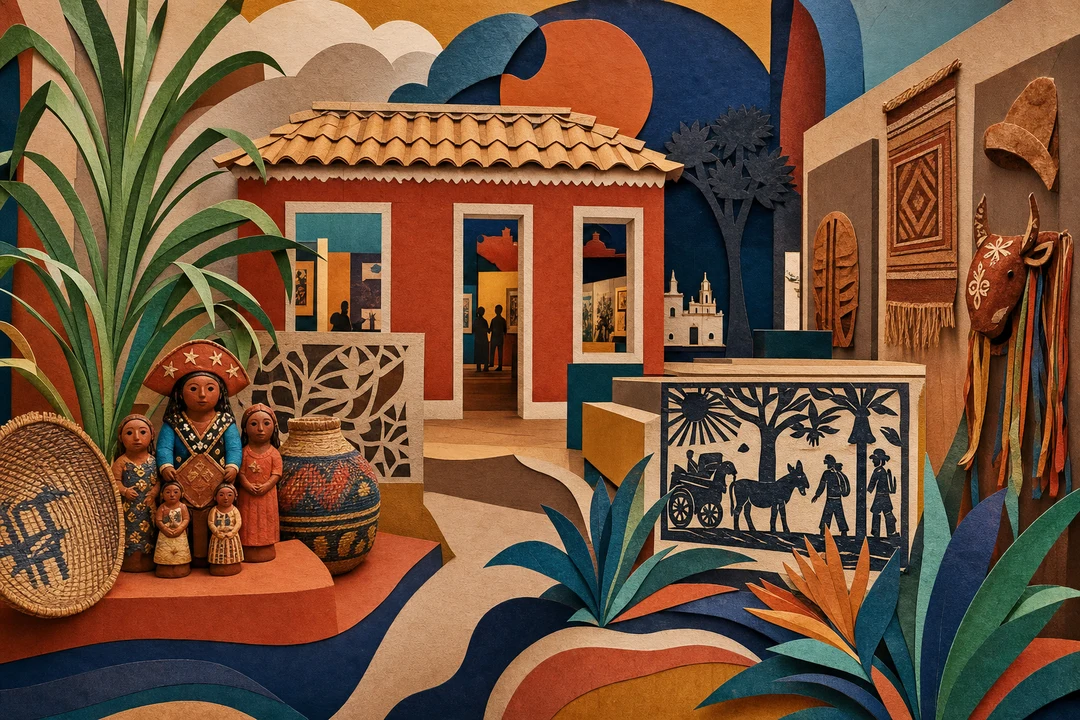 Museu do Homem do Nordeste — Ilustração editorial autoral do Meu Recife — não é fotografia documental.